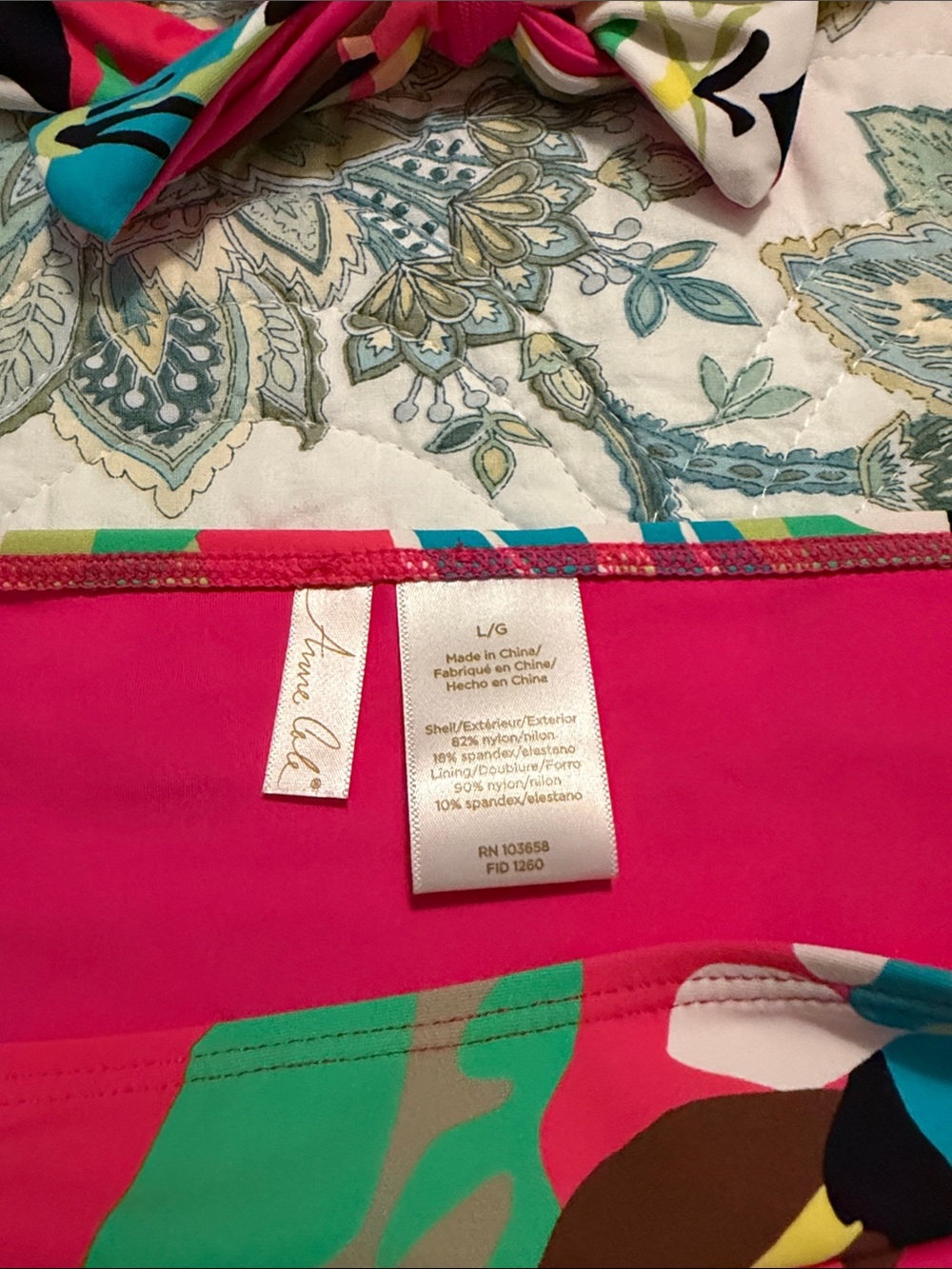 NWT Anne Cole bikini top and bottom, size L. - Picture 7 of 11